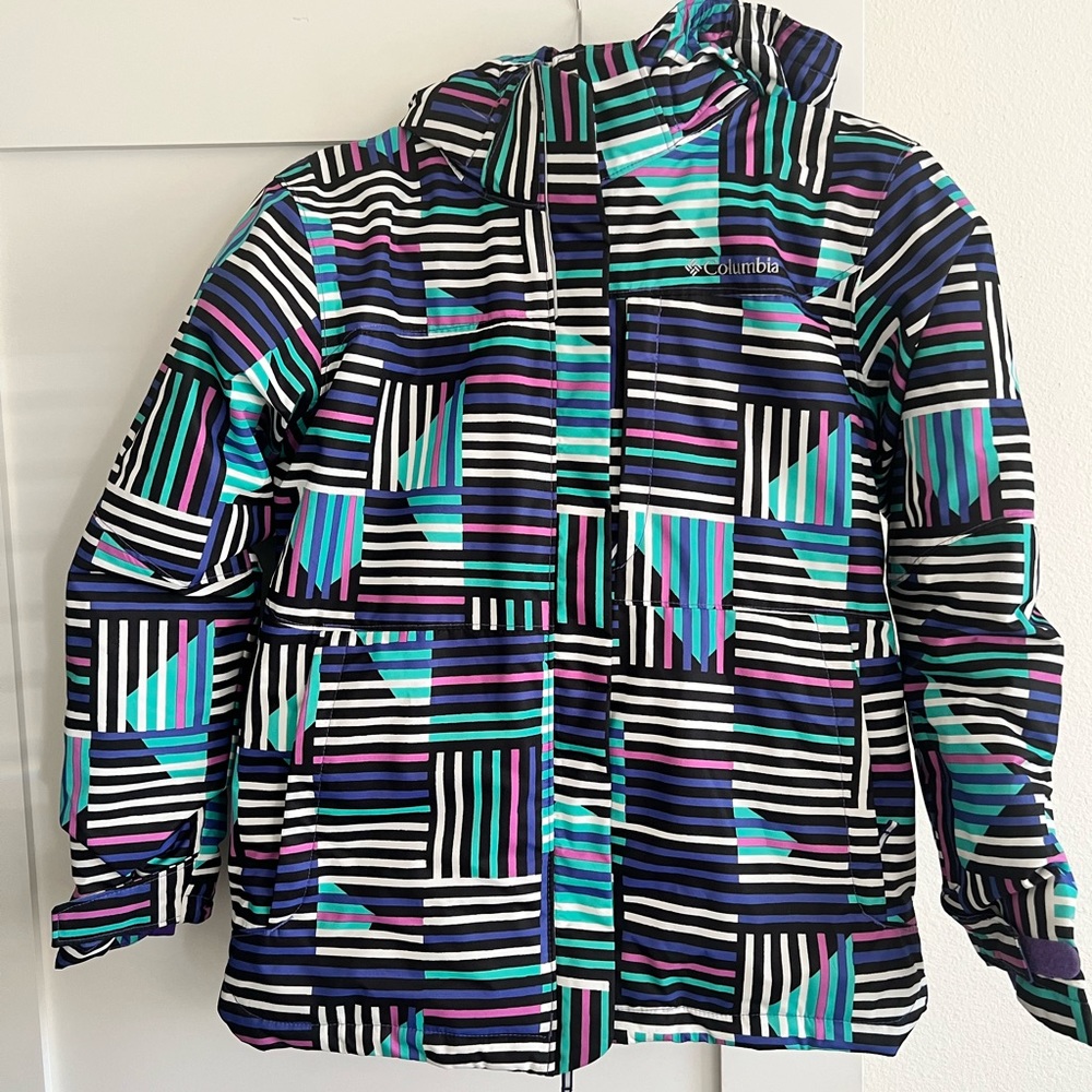 Columbia Hooded Jacket, Multi Color, Outgrown, Omni-Heat, Girls Large
